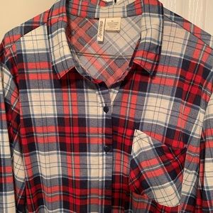 Plaid button down shirt